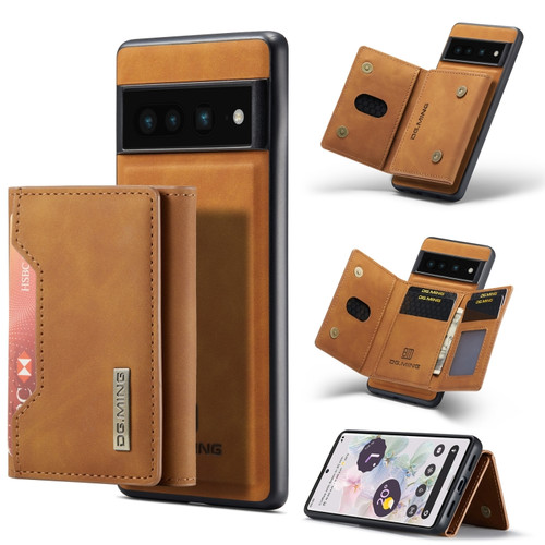 Google Pixel 7 Pro 5G DG.MING M2 Series 3-Fold Multi Card Bag Phone Case - Brown