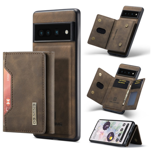 Google Pixel 7 Pro 5G DG.MING M2 Series 3-Fold Multi Card Bag Phone Case - Coffee