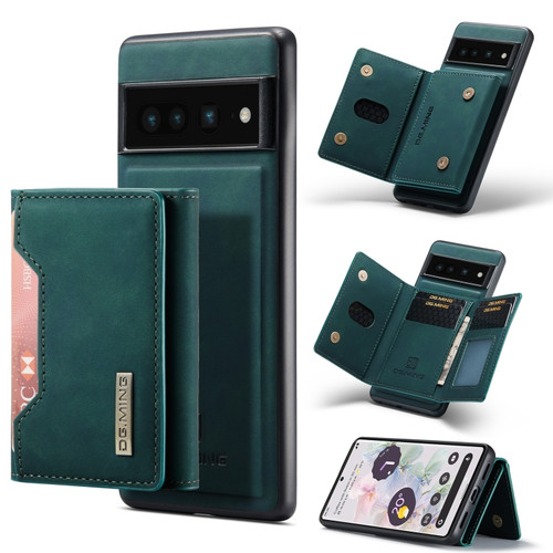 Google Pixel 7 Pro 5G DG.MING M2 Series 3-Fold Multi Card Bag Phone Case - Green
