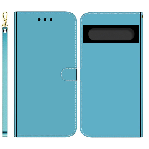 Google Pixel 7 Pro 5G Imitated Mirror Surface Horizontal Flip Leather Phone Case - Blue