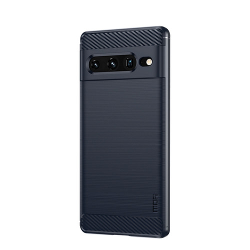 Google pixel 7 Pro 5G MOFI Gentleness Series Brushed Texture Carbon Fiber TPU Phone Case - Blue