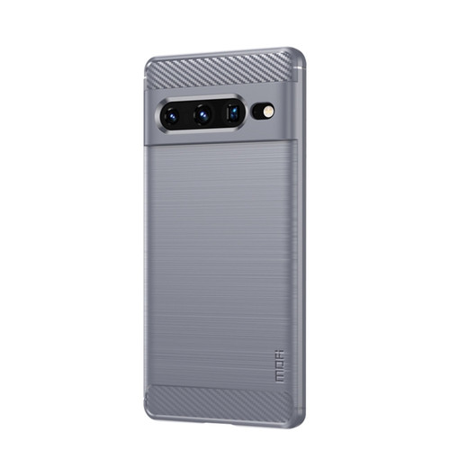 Google pixel 7 Pro 5G MOFI Gentleness Series Brushed Texture Carbon Fiber TPU Phone Case - Gray