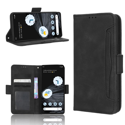Google Pixel 7 Pro 5G Skin Feel Calf Texture Card Slots Leather Phone Case - Black