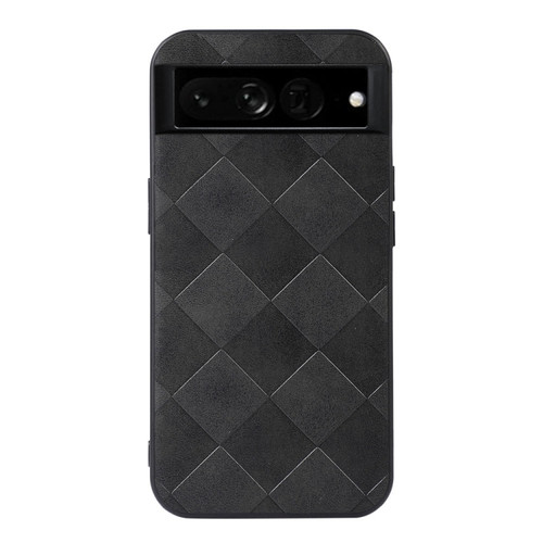 Google Pixel 7 Pro 5G Weave Plaid PU Phone Case - Black