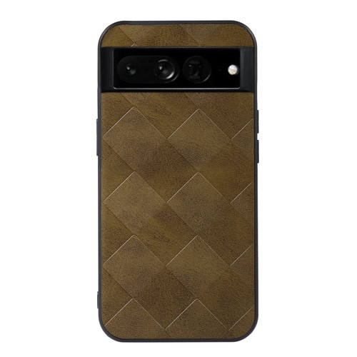 Google Pixel 7 Pro 5G Weave Plaid PU Phone Case - Green