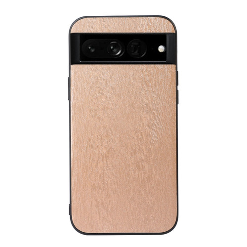 Google Pixel 7 Pro 5G Wood Texture PU Phone Case - Gold