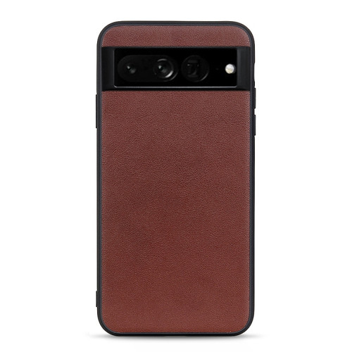 Google Pixel 7 Pro Accurate Hole Lambskin Texture Genuine Leather Phone Case - Brown