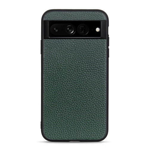 Google Pixel 7 Pro Accurate Hole Litchi Texture Genuine Leather Phone Case - Green