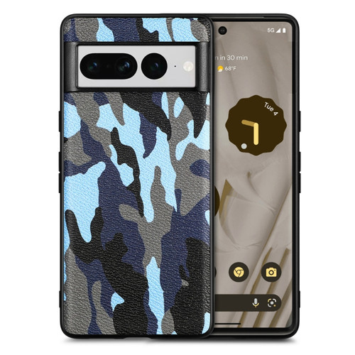 Google Pixel 7 Pro Camouflage Leather Phone Case - Blue