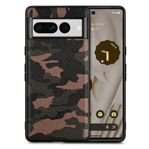 Google Pixel 7 Pro Camouflage Leather Phone Case - Brown