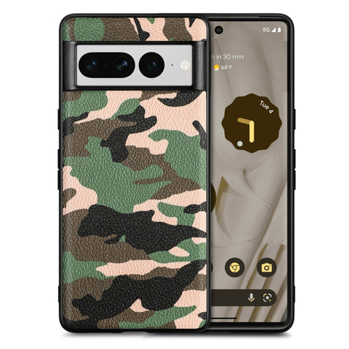 Google Pixel 7 Pro Camouflage Leather Phone Case - Green