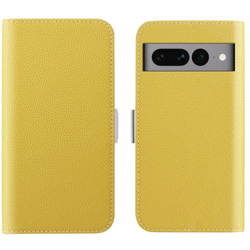 Google Pixel 7 Pro Candy Color Litchi Texture Leather Phone Case - Yellow