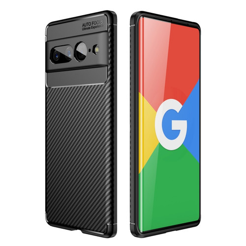 Google Pixel 7 Pro Carbon Fiber Texture Shockproof TPU Phone Case - Black