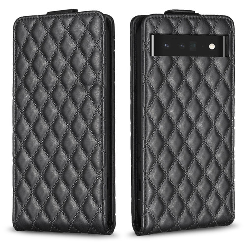 Google Pixel 7 Pro Diamond Lattice Vertical Flip Leather Phone Case - Black