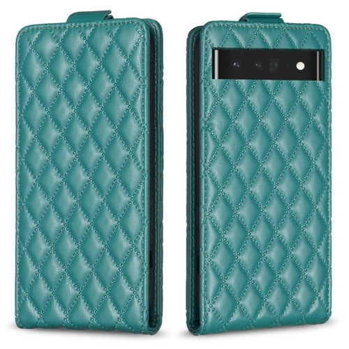 Google Pixel 7 Pro Diamond Lattice Vertical Flip Leather Phone Case - Green