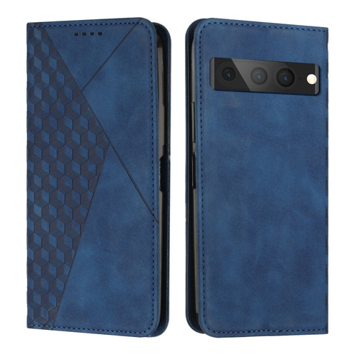 Google Pixel 7 Pro Diamond Splicing Skin Feel Magnetic Leather Phone Case - Blue