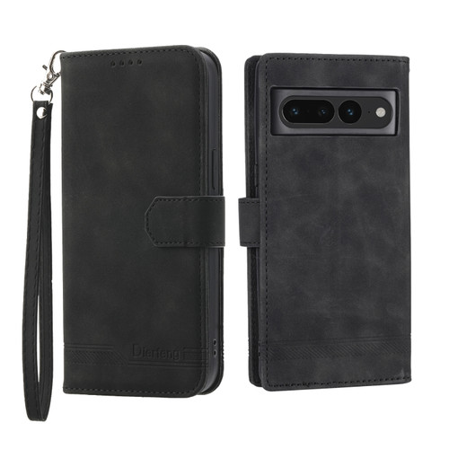 Google Pixel 7 Pro Dierfeng Dream Line TPU + PU Leather Phone Case - Black