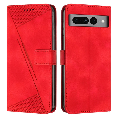 Google Pixel 7 Pro Dream Triangle Leather Phone Case with Lanyard - Red