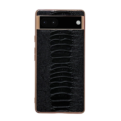 Google Pixel 7 Pro Genuine Leather Weilai Series Nano Electroplating Phone Case - Black