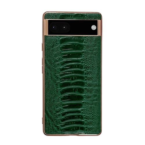 Google Pixel 7 Pro Genuine Leather Weilai Series Nano Electroplating Phone Case - Green