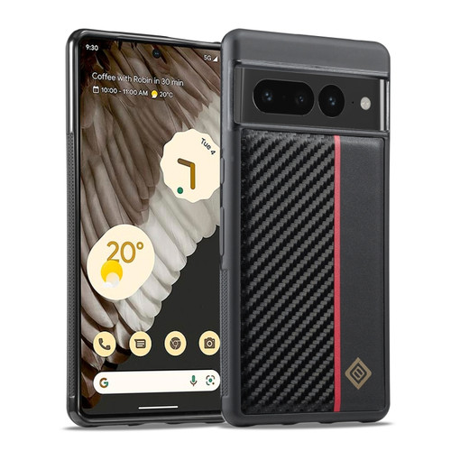 Google Pixel 7 Pro LC.IMEEKE 3 in 1 Carbon Fiber Texture Shockproof Phone Case - Black