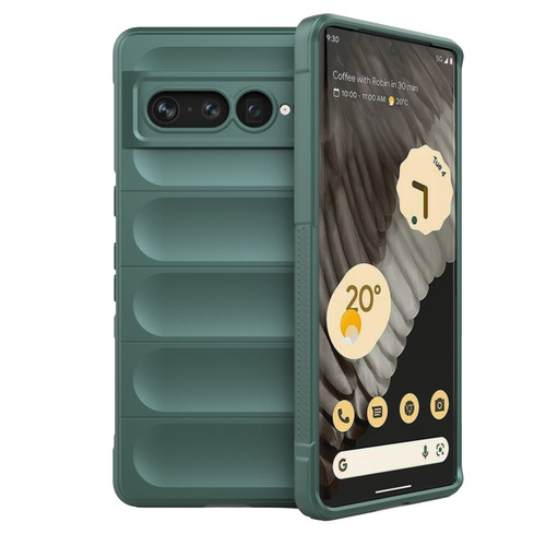 Google Pixel 7 Pro Magic Shield TPU + Flannel Phone Case - Dark Green