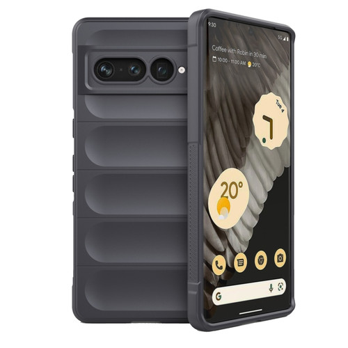 Google Pixel 7 Pro Magic Shield TPU + Flannel Phone Case - Dark Grey