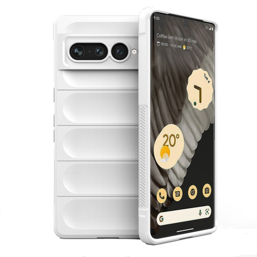 Google Pixel 7 Pro Magic Shield TPU + Flannel Phone Case - White