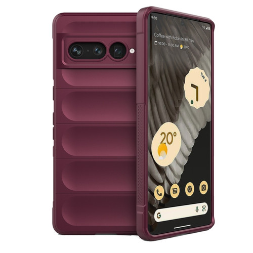 Google Pixel 7 Pro Magic Shield TPU + Flannel Phone Case - Wine Red