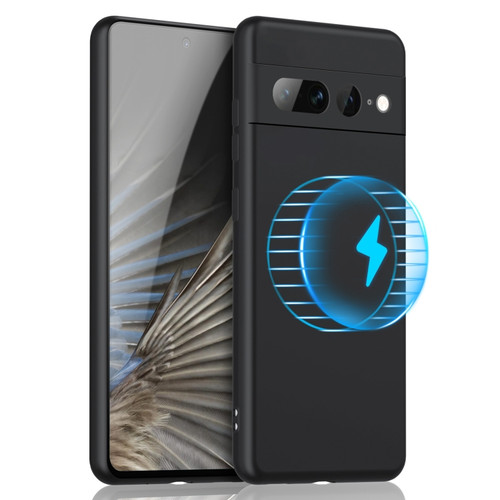 Google Pixel 7 Pro MagSafe Magnetic Liquid Silicone Phone Case - Black