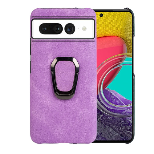 Google Pixel 7 Pro Ring Holder PU Phone Case - Purple