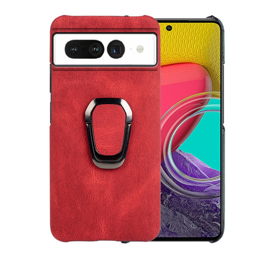 Google Pixel 7 Pro Ring Holder PU Phone Case - Red