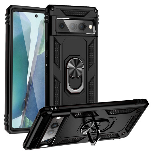 Google Pixel 7 Pro Shockproof TPU + PC Protective Case with 360 Degree Rotating Holder - Black