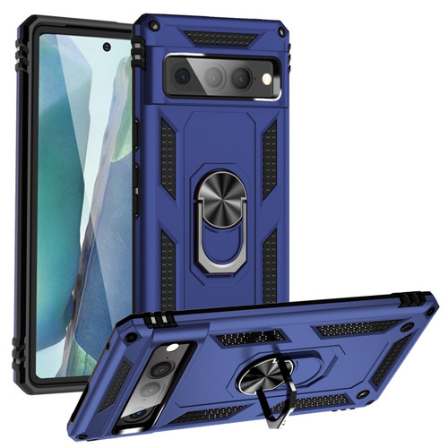 Google Pixel 7 Pro Shockproof TPU + PC Protective Case with 360 Degree Rotating Holder - Blue