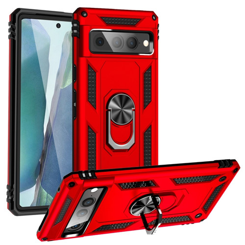Google Pixel 7 Pro Shockproof TPU + PC Protective Case with 360 Degree Rotating Holder - Red