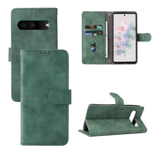 Google Pixel 7 Pro Skin Feel Magnetic Flip Leather Phone Case - Green