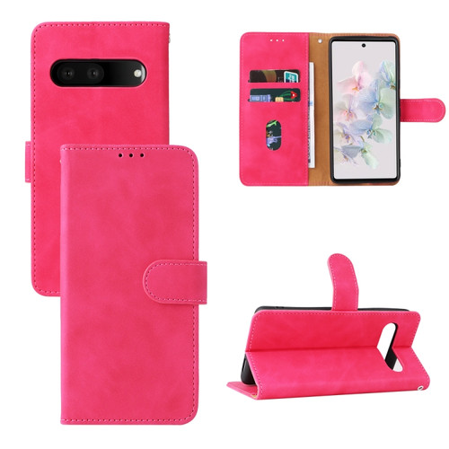 Google Pixel 7 Pro Skin Feel Magnetic Flip Leather Phone Case - Rose Red