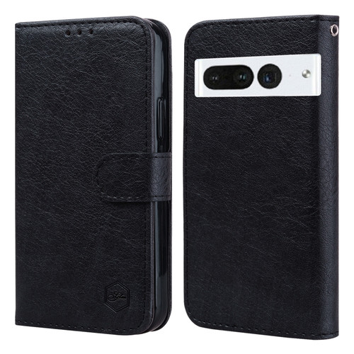 Google Pixel 7 Pro Skin Feeling Oil Leather Texture PU + TPU Phone Case - Black