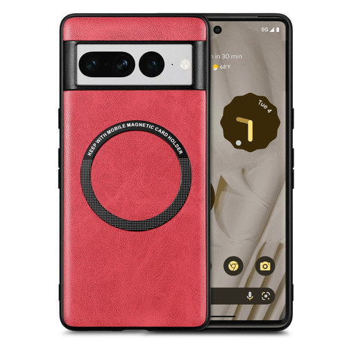 Google Pixel 7 Pro Solid Color Leather Skin Back Cover Phone Case - Red