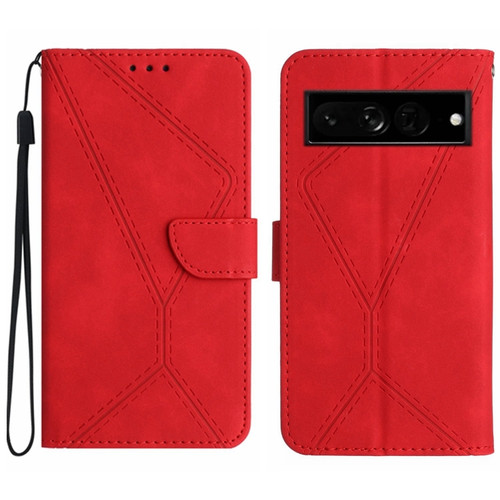 Google Pixel 7 Pro Stitching Embossed Leather Phone Case - Red