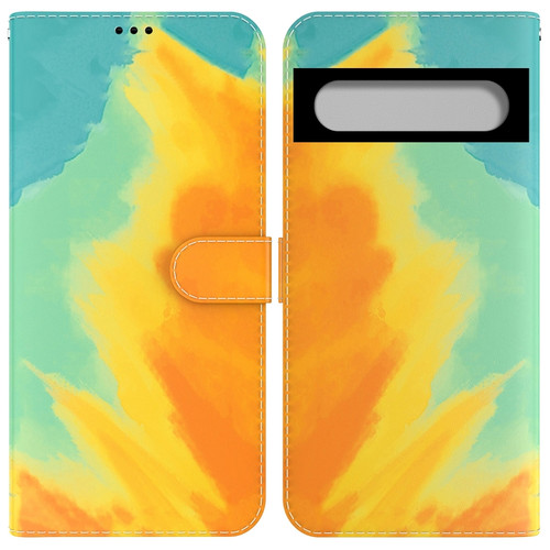 Google Pixel 7 Pro Watercolor Pattern Horizontal Flip Leather Phone Case - Autumn Leaf Color