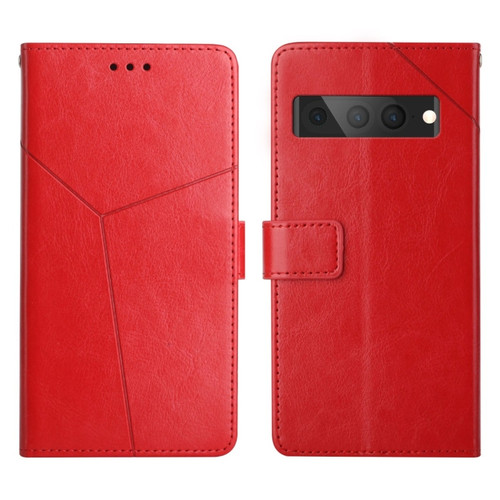 Google Pixel 7 Pro Y Stitching Horizontal Flip Leather Phone Case - Red