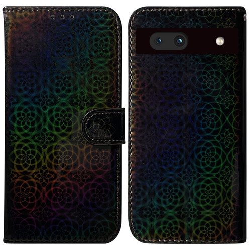 Google Pixel 7a Colorful Magnetic Buckle Leather Phone Case - Black