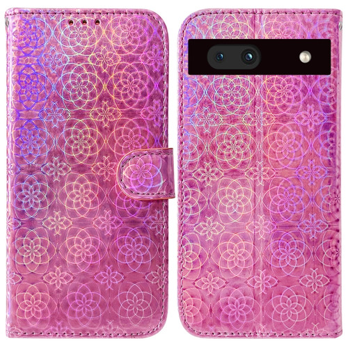 Google Pixel 7a Colorful Magnetic Buckle Leather Phone Case - Pink