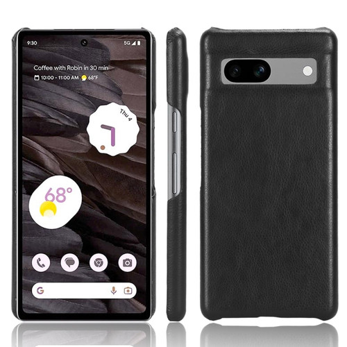 Google Pixel 7a Litchi Texture Back Cover Phone Case - Black