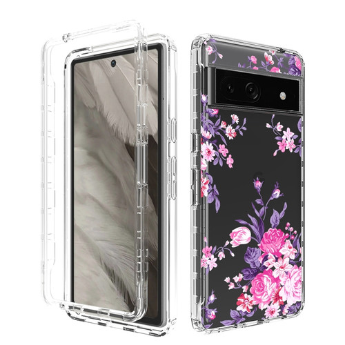 Google Pixel 7a Transparent Painted Phone Case - Pink Flower