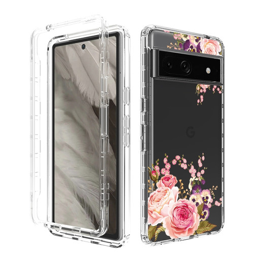 Google Pixel 7a Transparent Painted Phone Case - Pink Rose