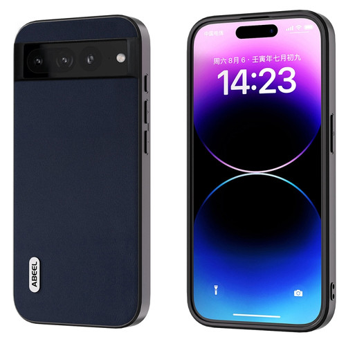 Google Pixel 7a ABEEL Genuine Leather Xiaoya Series Phone Case - Blue