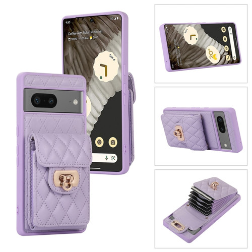 Google Pixel 7a Card Slot Leather Phone Case - Purple