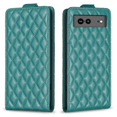 Google Pixel 7a Diamond Lattice Vertical Flip Leather Phone Case - Green